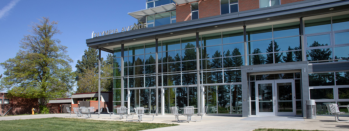 Olympia residence hall front exterior